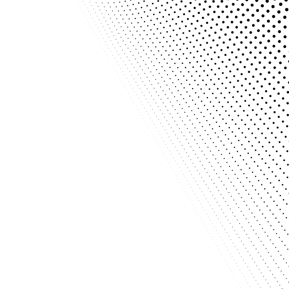 black dotted halftone on transparent background png
