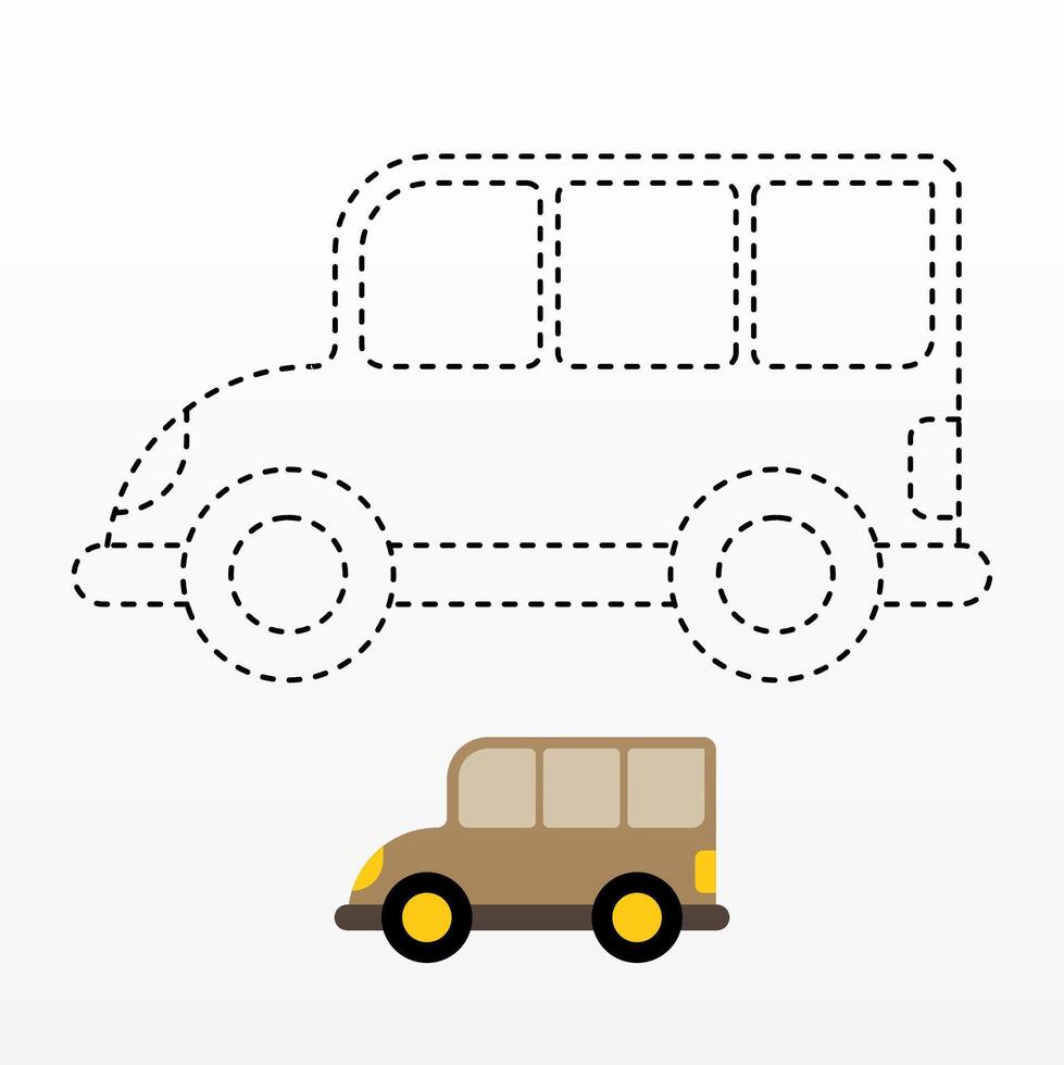 Dot to Dot Car Isolated Coloring Printables vector