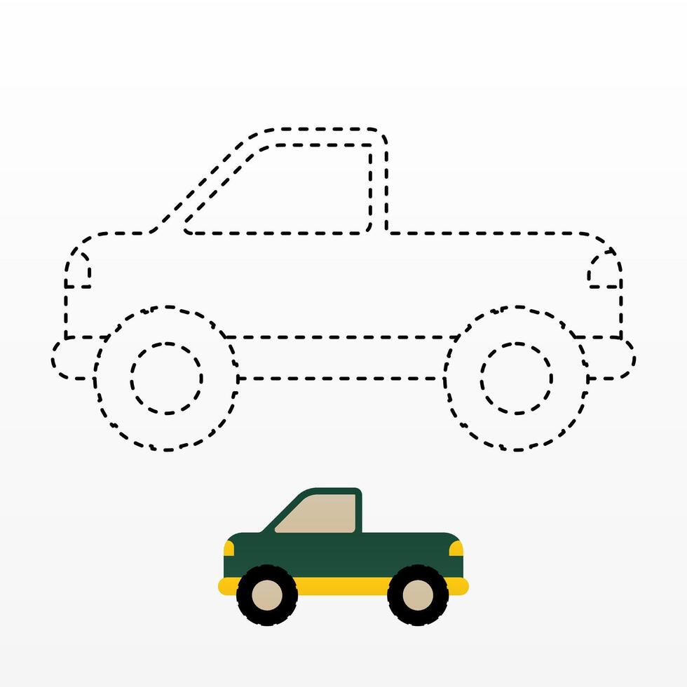 Dot to Dot Car Isolated Coloring Printables vector