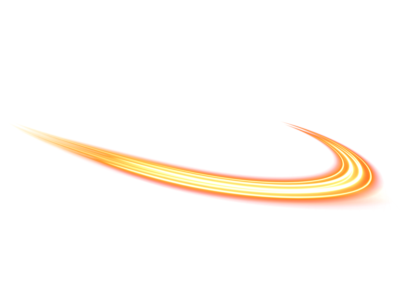 Luminous orange lines of speed. Light glowing effect neon . Abstract motion lines. Light trail wave, fire path trace line, car lights, optic fiber and incandescence curve twirl png
