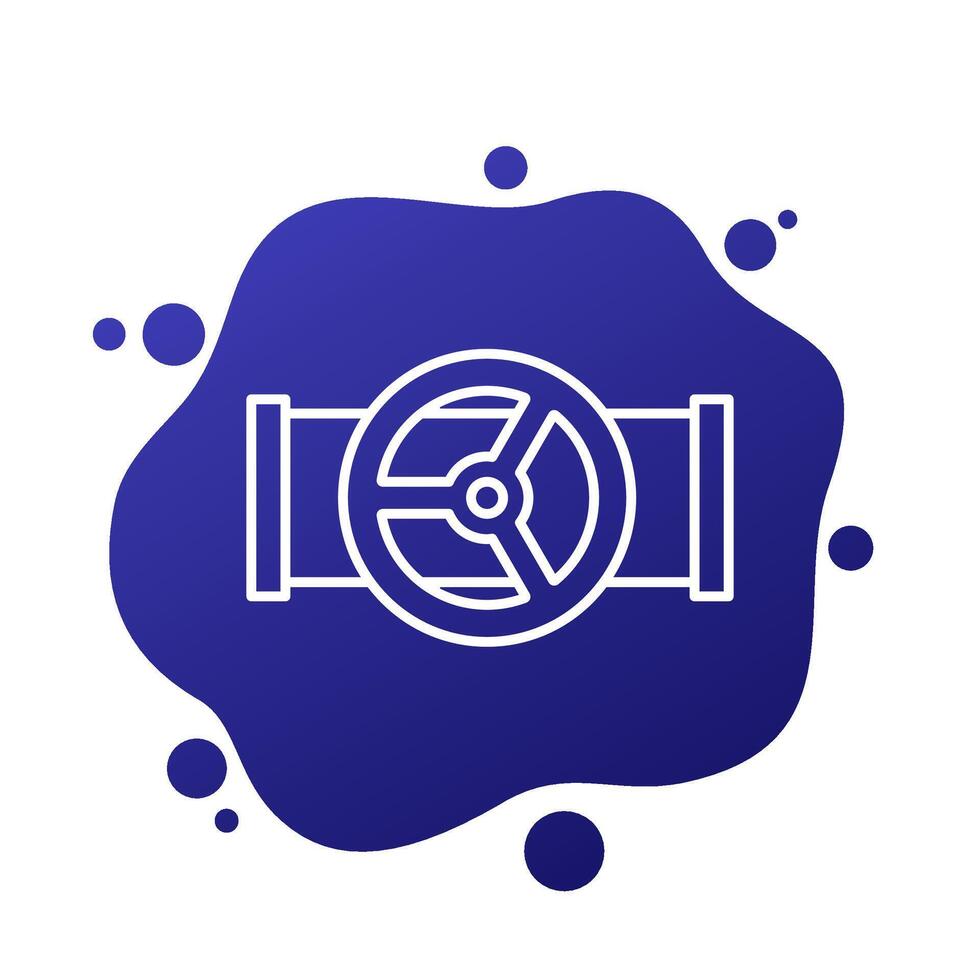 pipe with a valve line icon, vector