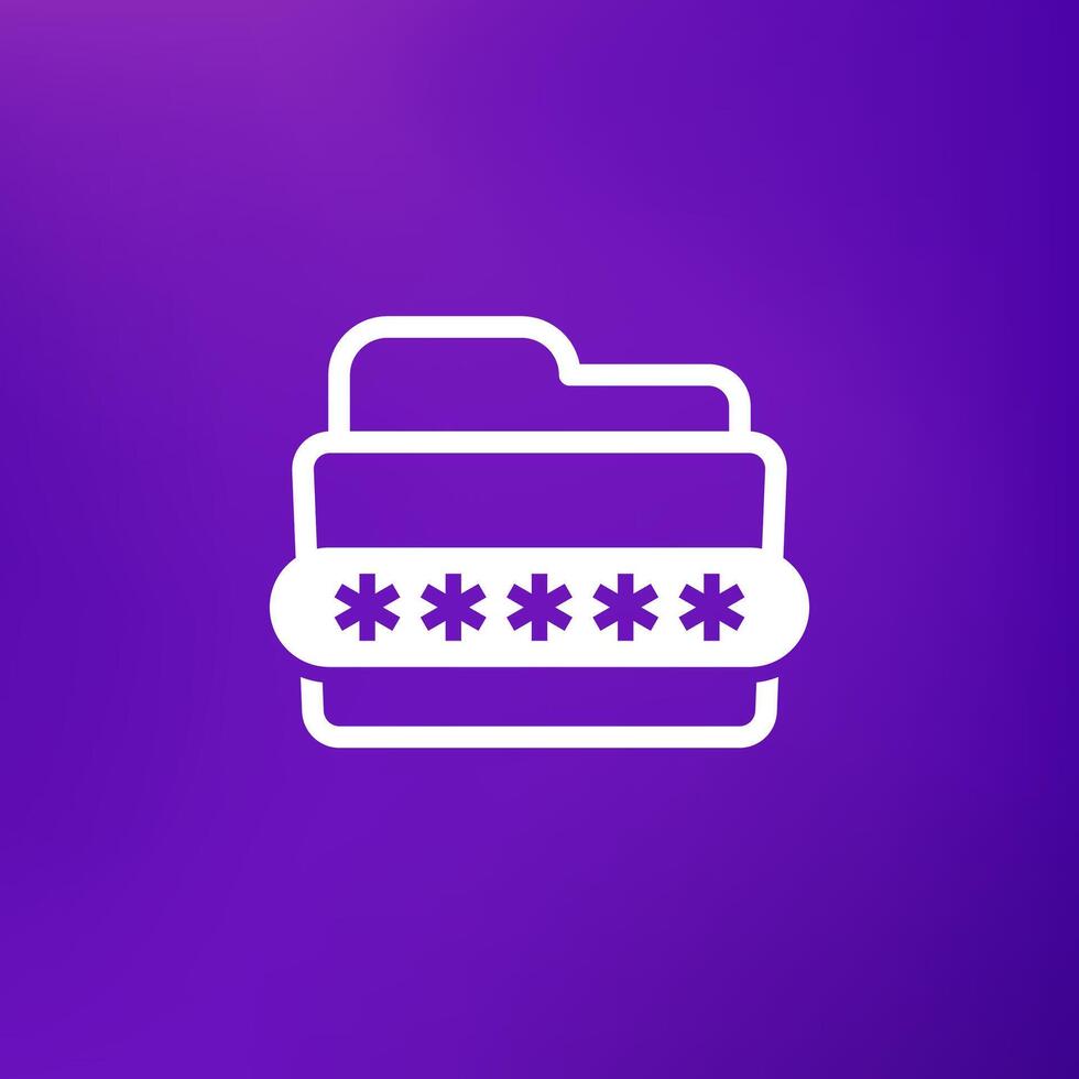 folder with a password icon vector