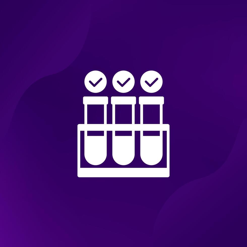 lab test icon with test tubes, vector