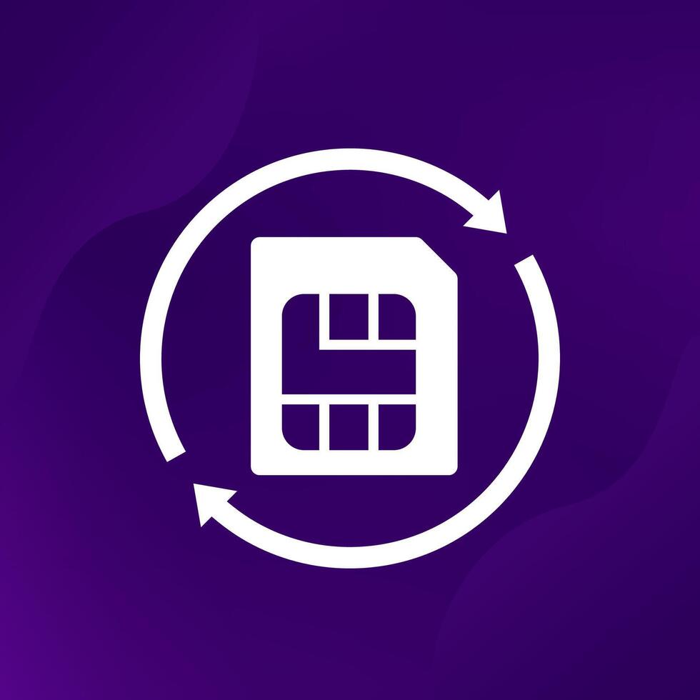 SIM card replacement icon vector