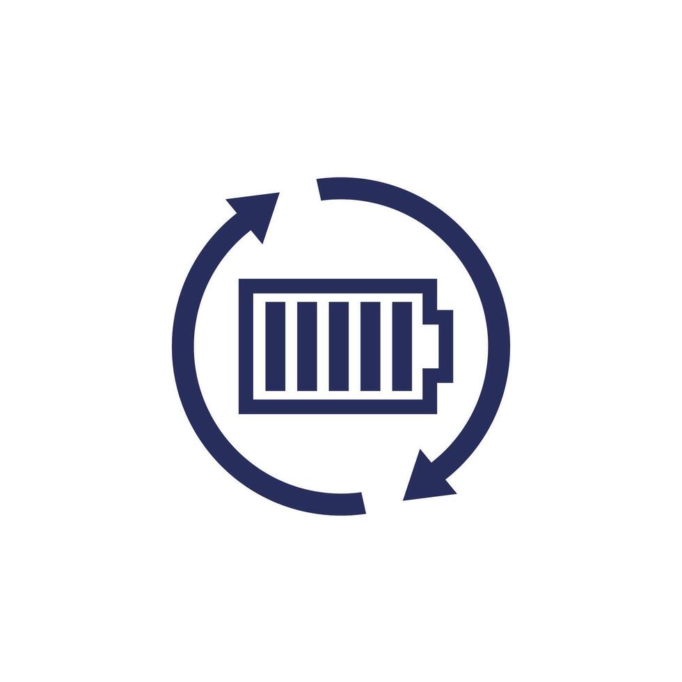 battery swap icon, replace a battery pictogram vector
