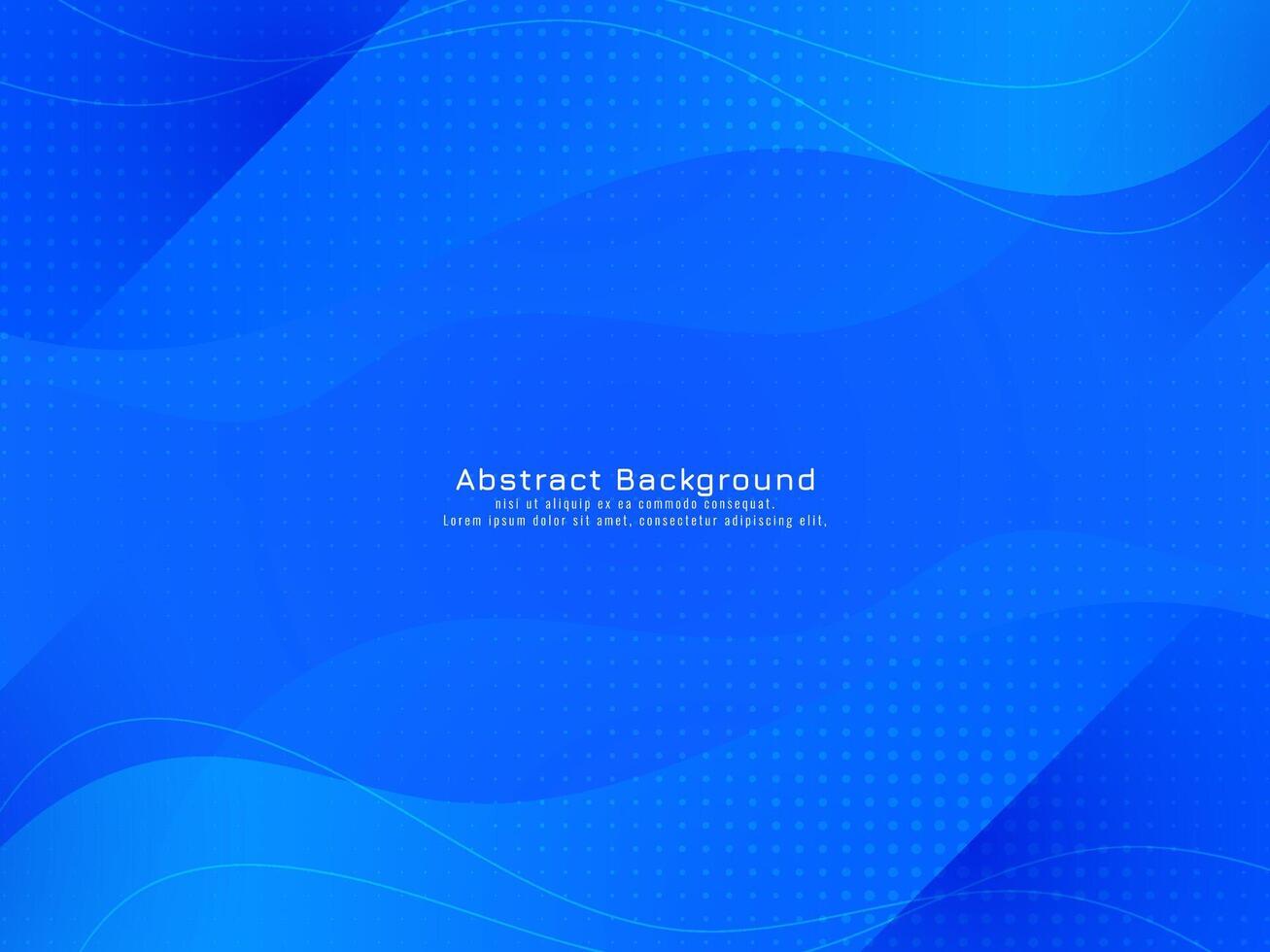 Abstract modern blue color wave style design background vector