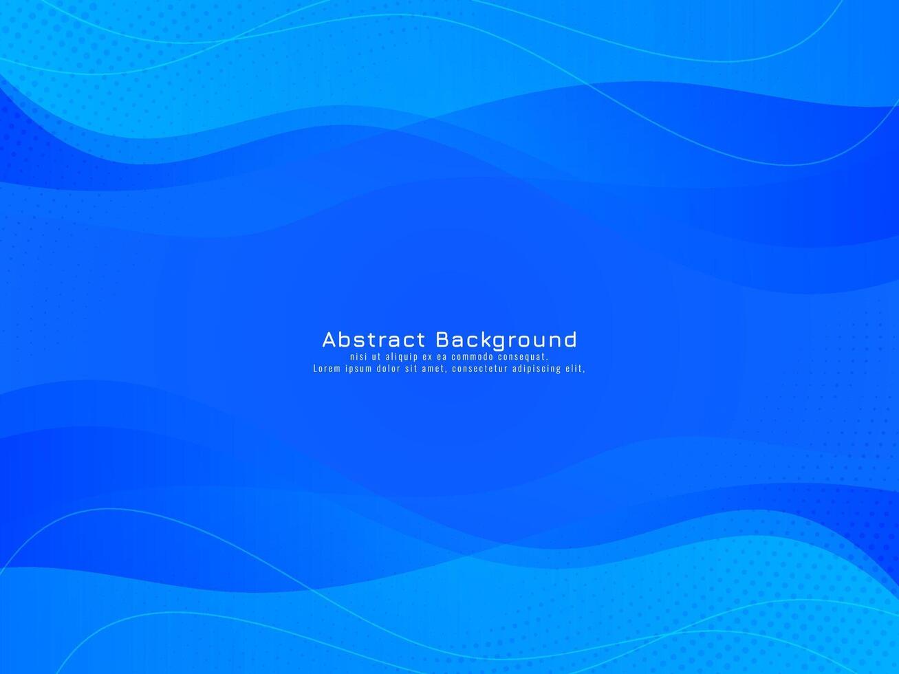 Blue color modern wave style design elegant background vector
