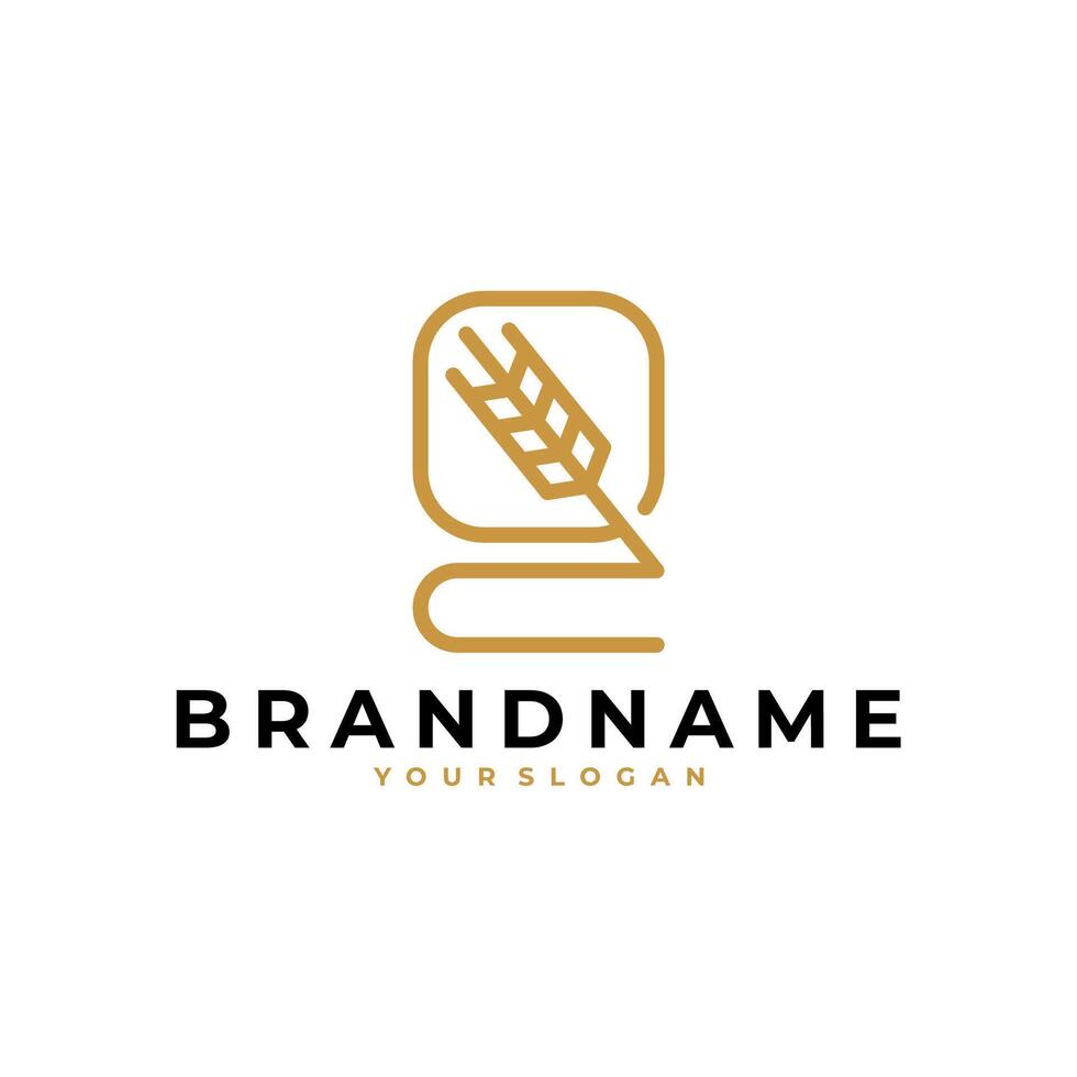 LETTER G INITIAL WHEAT FARM LOGO ICON ILLUSTRATION vector