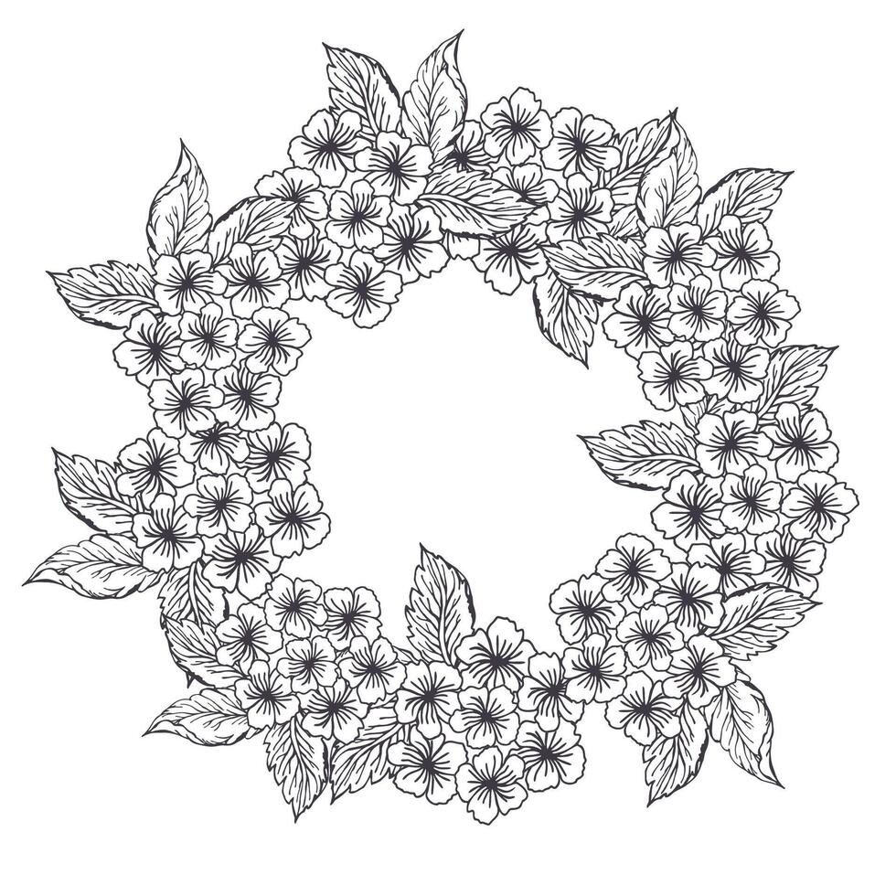 Spring floral wreath frame vector