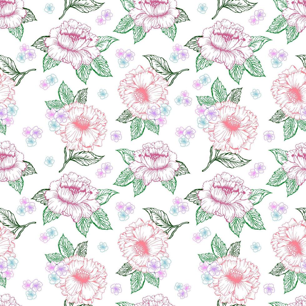 Spring floral seamless pattern for textile design vector