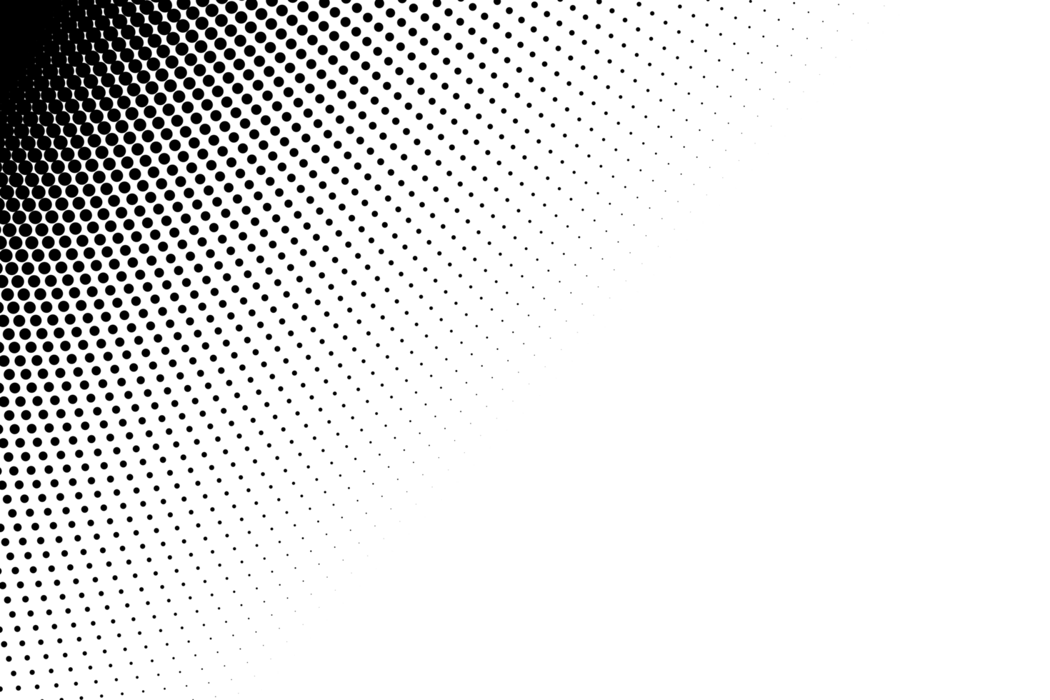 black dotted halftone on transparent background png