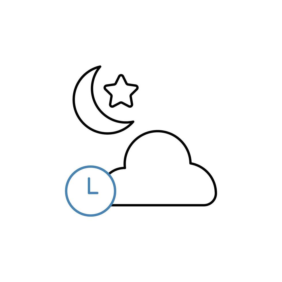 midnight concept line icon. Simple element illustration. midnight concept outline symbol design. vector