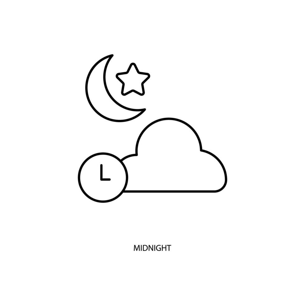 midnight concept line icon. Simple element illustration. midnight concept outline symbol design. vector