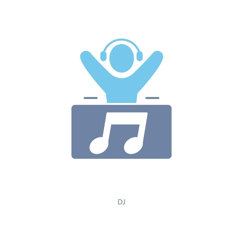 dj concept line icon. Simple element illustration. dj concept outline symbol design. vector
