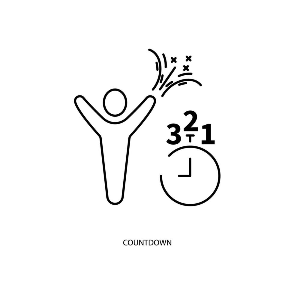 countdown concept line icon. Simple element illustration. countdown concept outline symbol design. vector