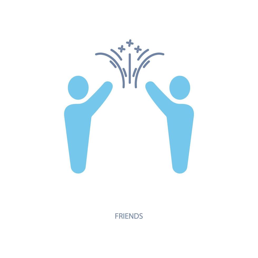 friends concept line icon. Simple element illustration. friends concept outline symbol design. vector