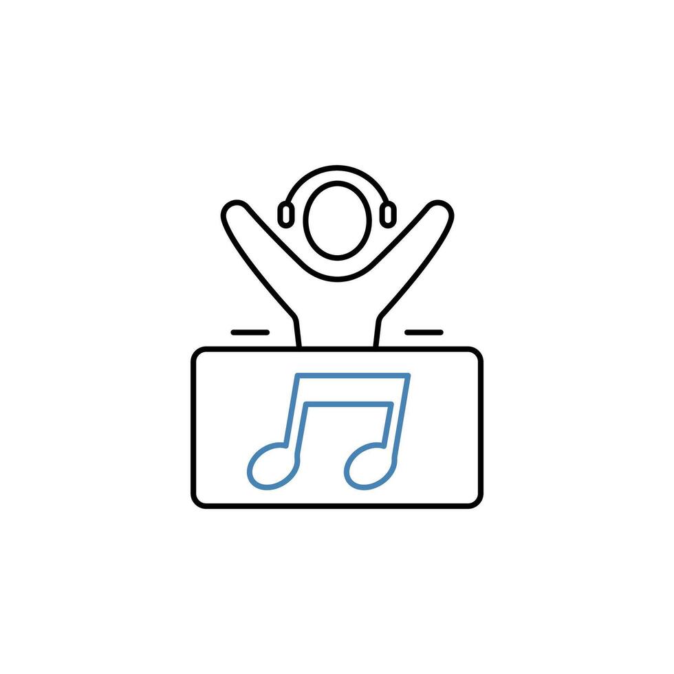 dj concept line icon. Simple element illustration. dj concept outline symbol design. vector
