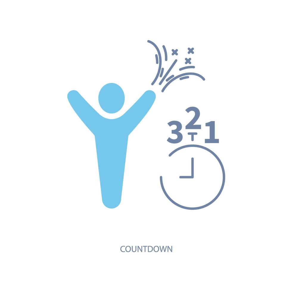 countdown concept line icon. Simple element illustration. countdown concept outline symbol design. vector