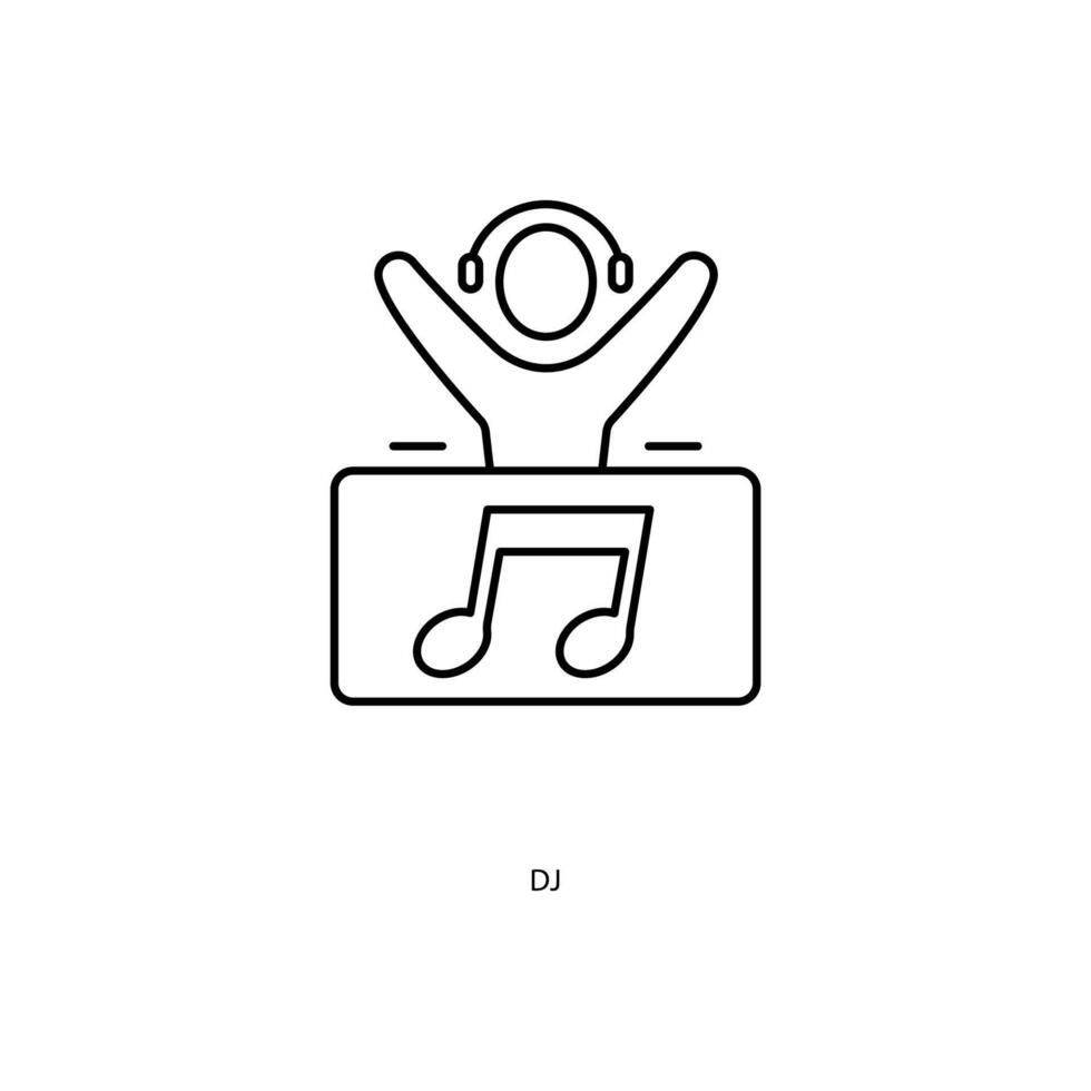 dj concept line icon. Simple element illustration. dj concept outline symbol design. vector