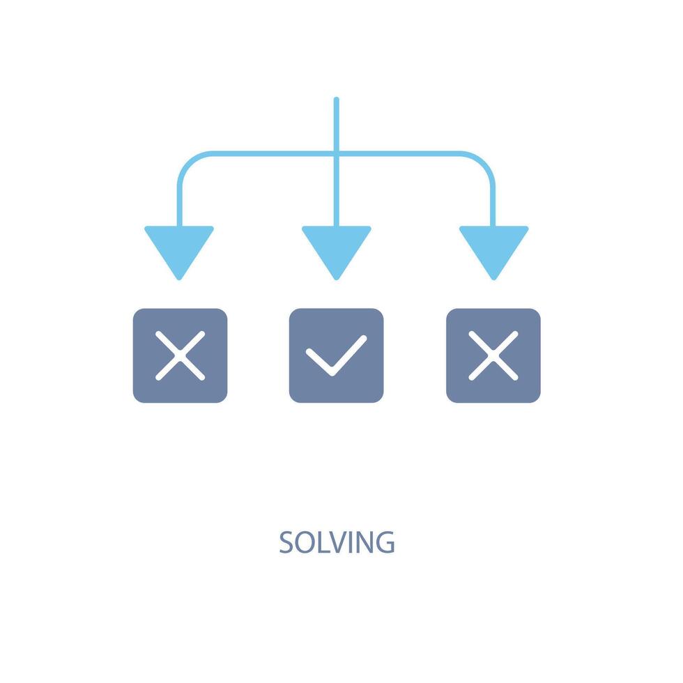 solving concept line icon. Simple element illustration. solving concept outline symbol design. vector