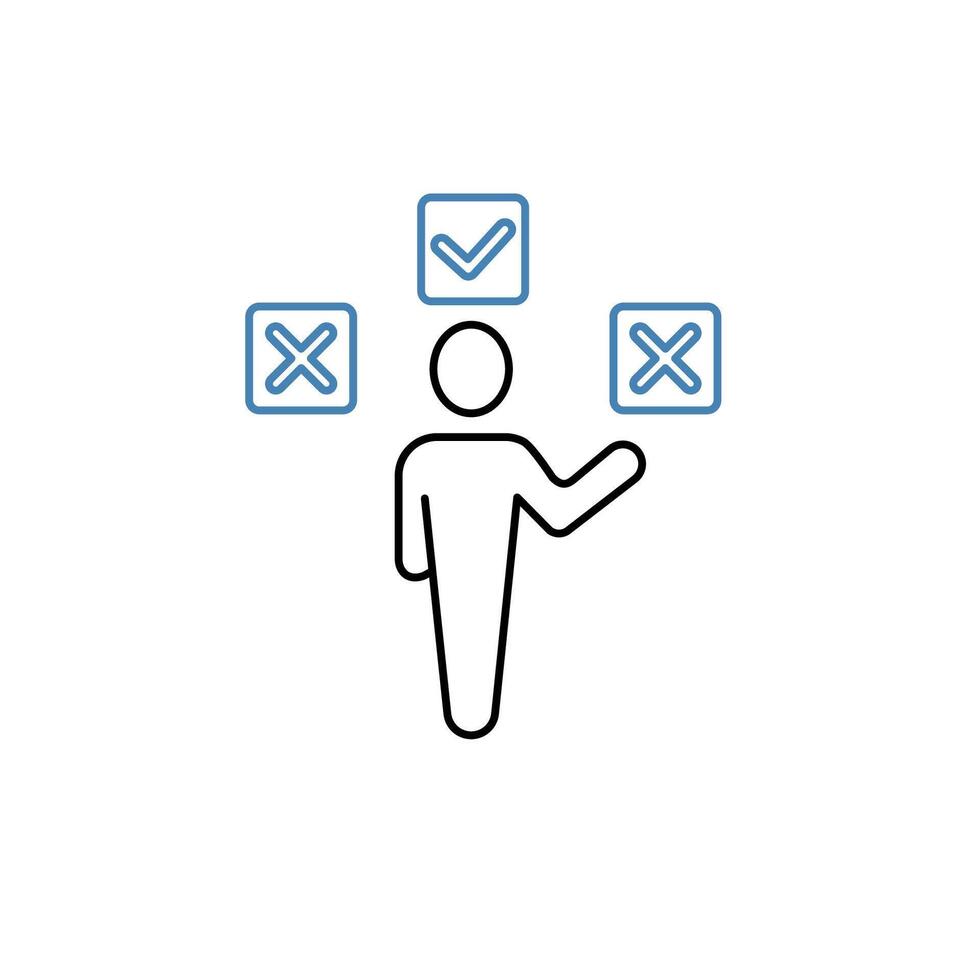 decision making concept line icon. Simple element illustration. decision making concept outline symbol design. vector