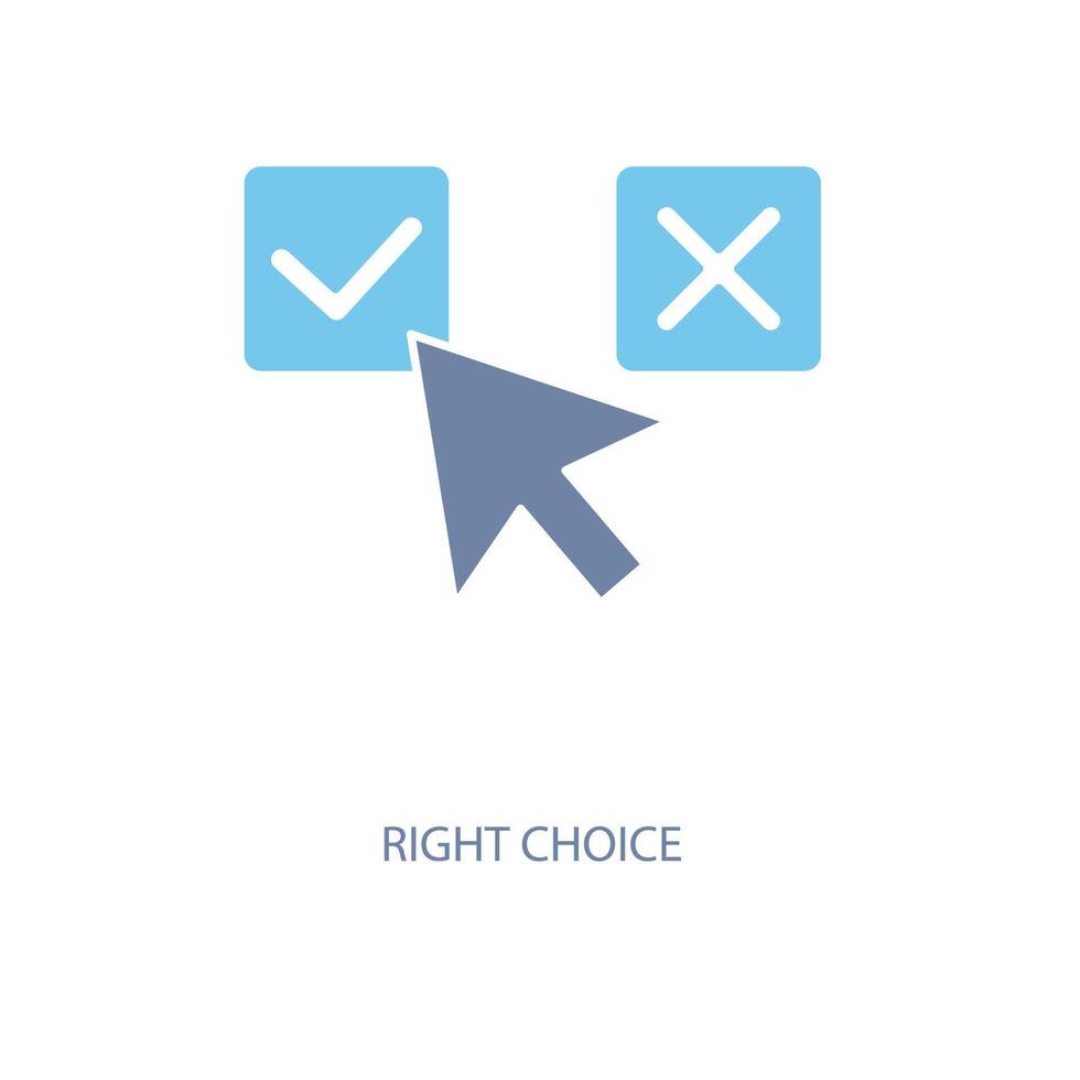 right choice concept line icon. Simple element illustration. right choice concept outline symbol design. vector