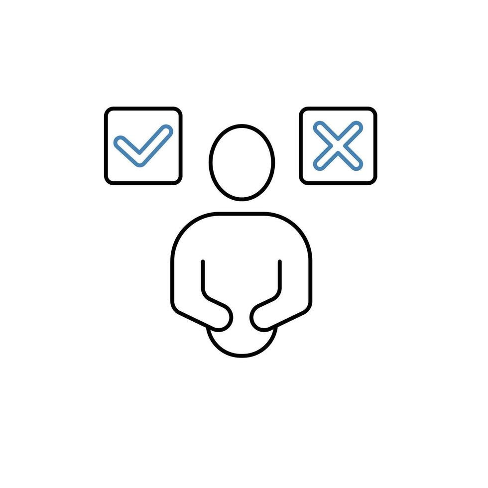 decide concept line icon. Simple element illustration. decide concept outline symbol design. vector