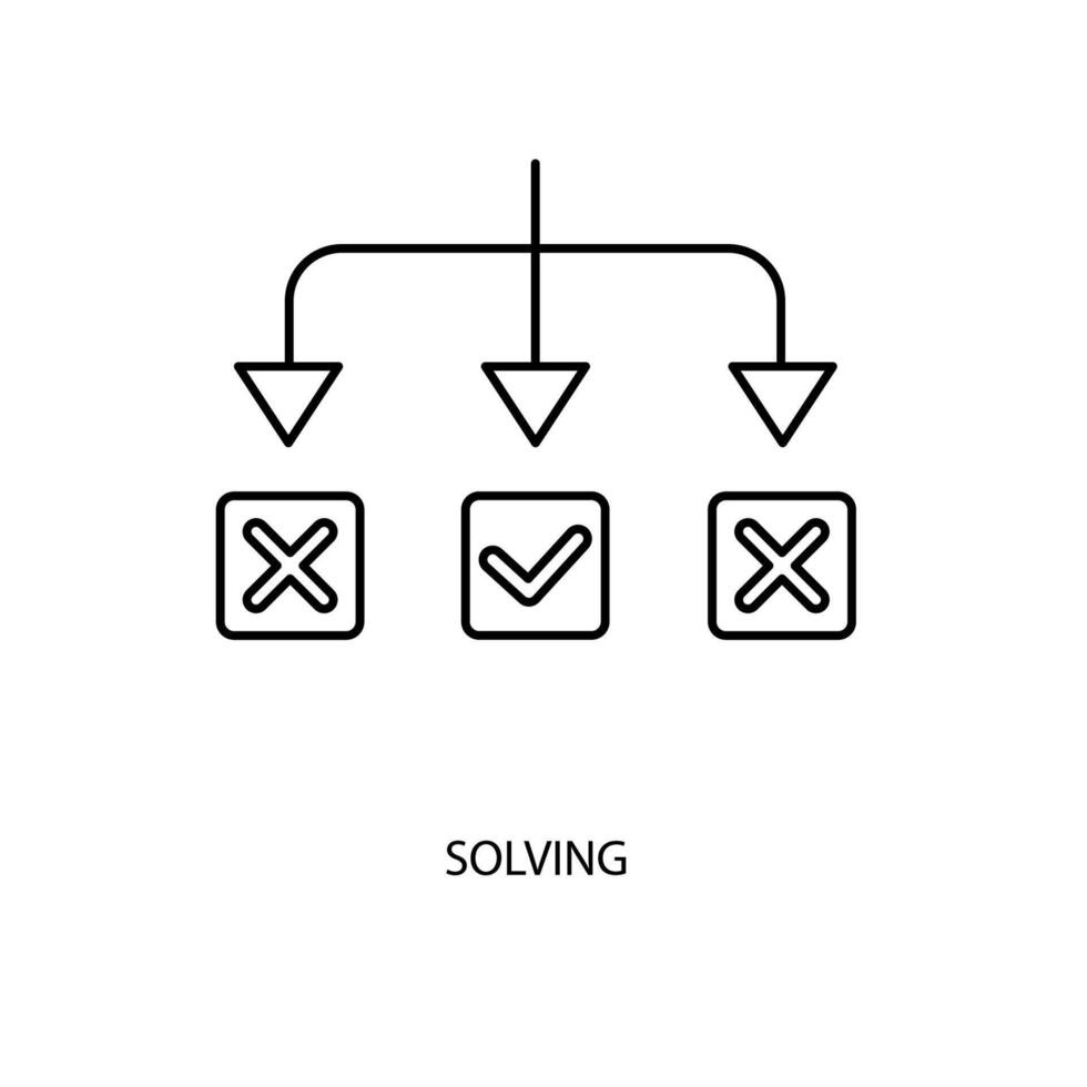 solving concept line icon. Simple element illustration. solving concept outline symbol design. vector