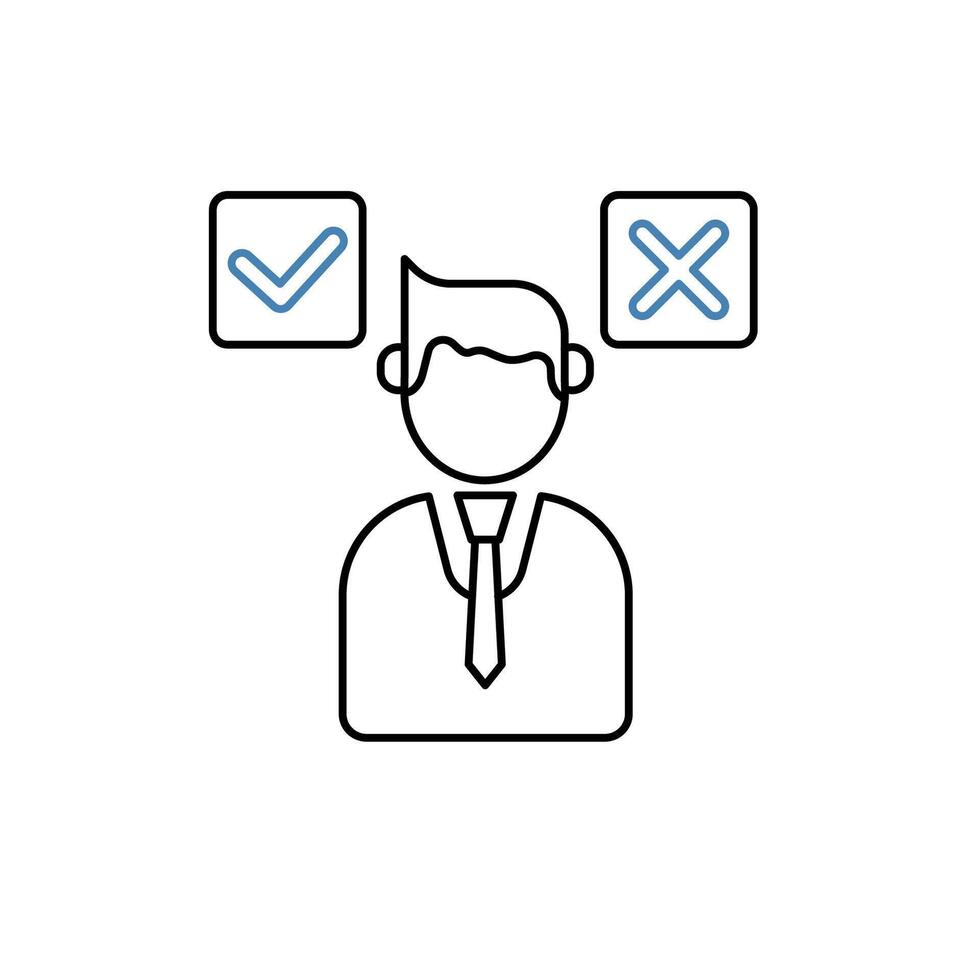 decision concept line icon. Simple element illustration. decision concept outline symbol design. vector
