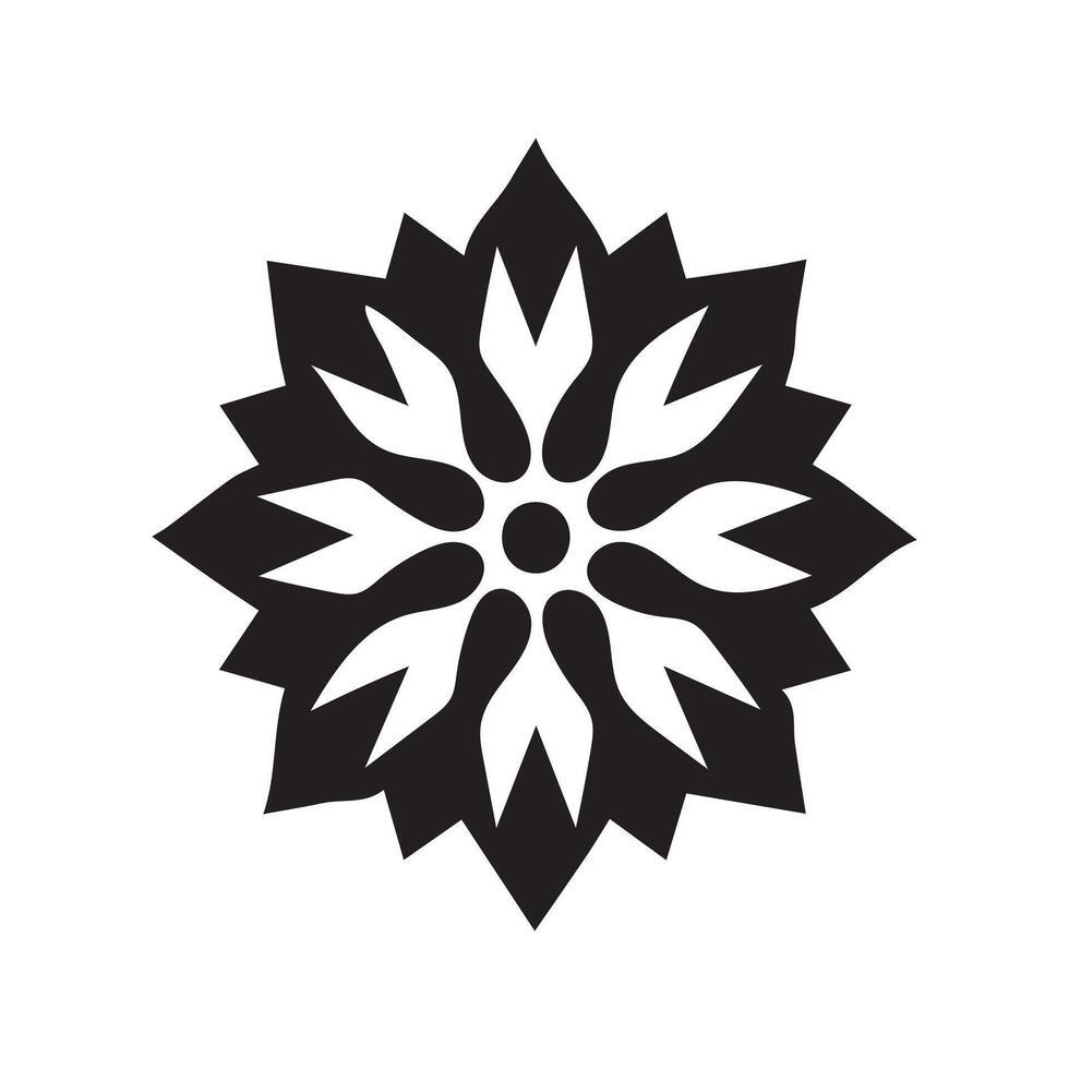 mandala outline icon and black pattern art design. vector