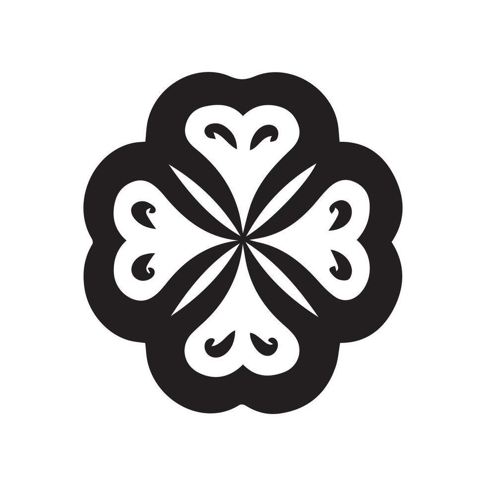 mandala outline icon and black pattern art design. vector