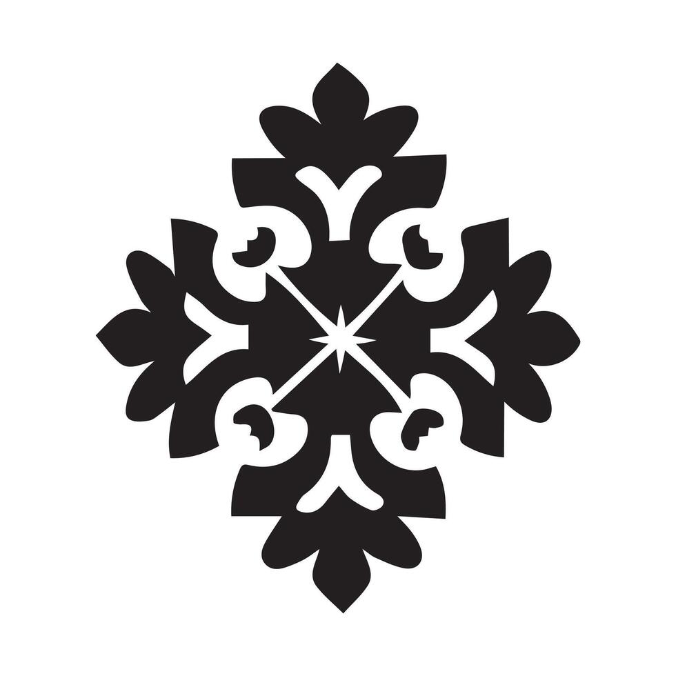 mandala outline icon and black pattern art design. vector