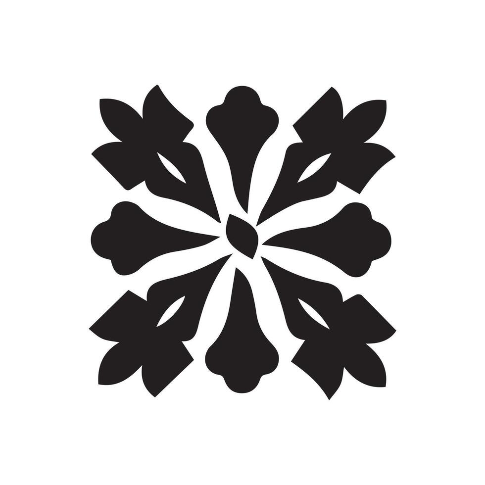 mandala outline icon and black pattern art design. vector