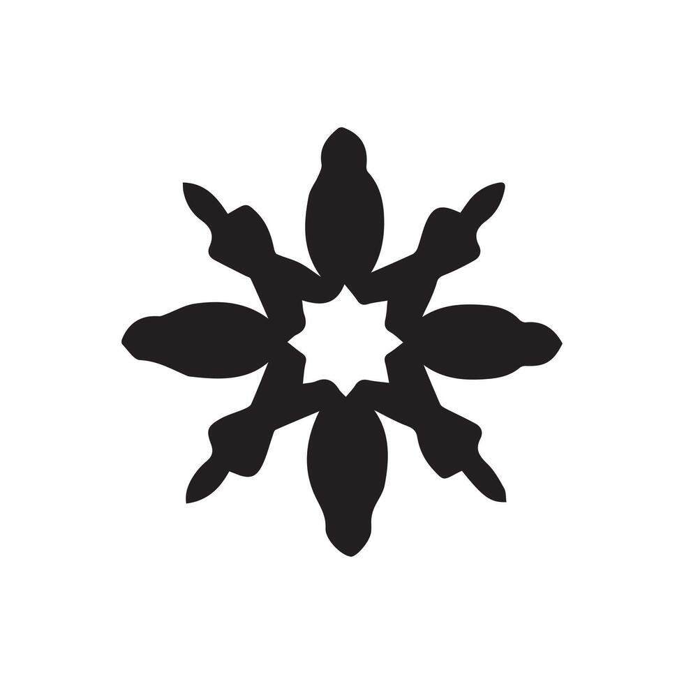 mandala outline icon and black pattern art design. vector