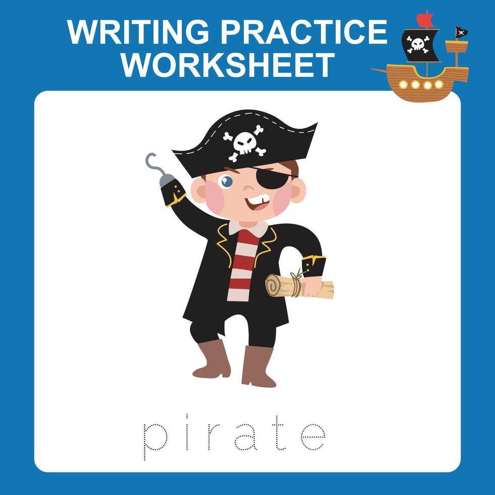 Learning to writing activity. Tracing letter activity worksheet for children vector