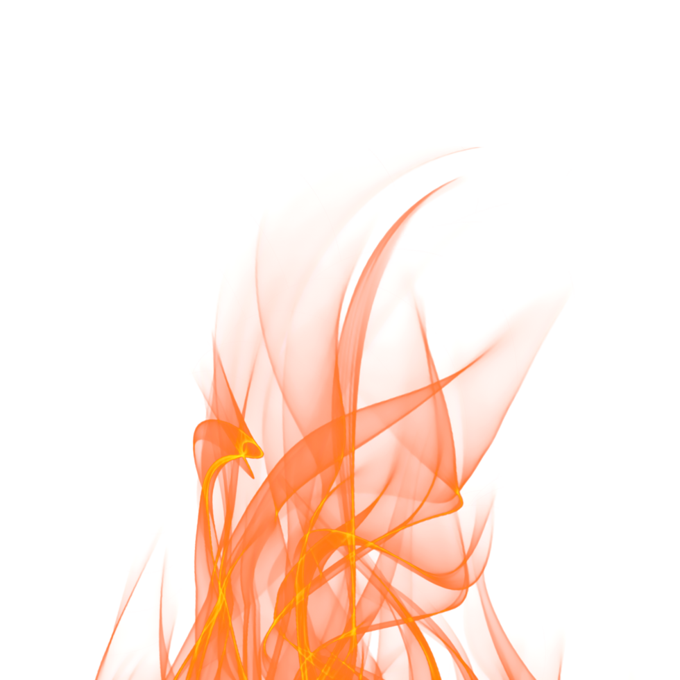 Transparent fire flames on transparent background. png