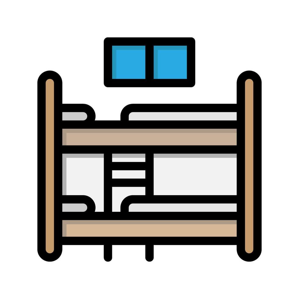 Dormitory lineal icon. residence, furniture, hotel room, motel flat icons. Suitable for websites, UI and mobile apps. vector