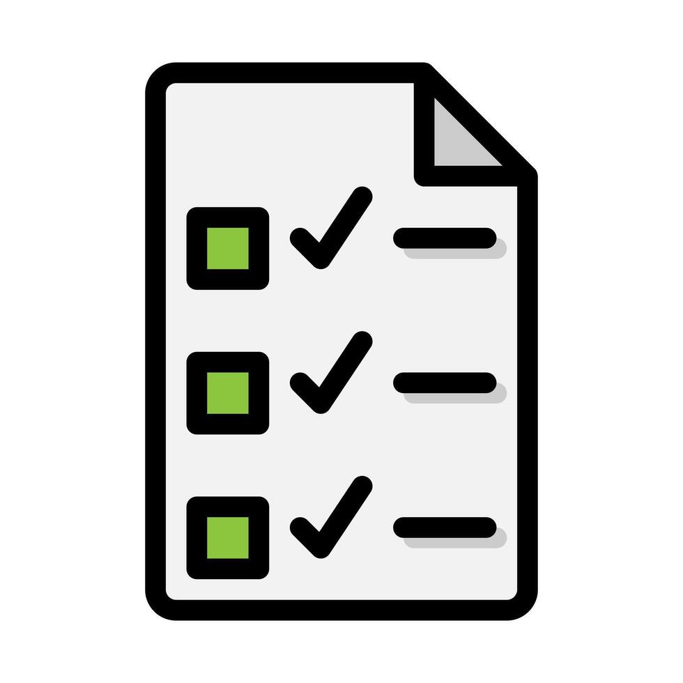 Exam paper color lineal icon. document test sheet university flat icons. Suitable for websites, UI and mobile apps. vector