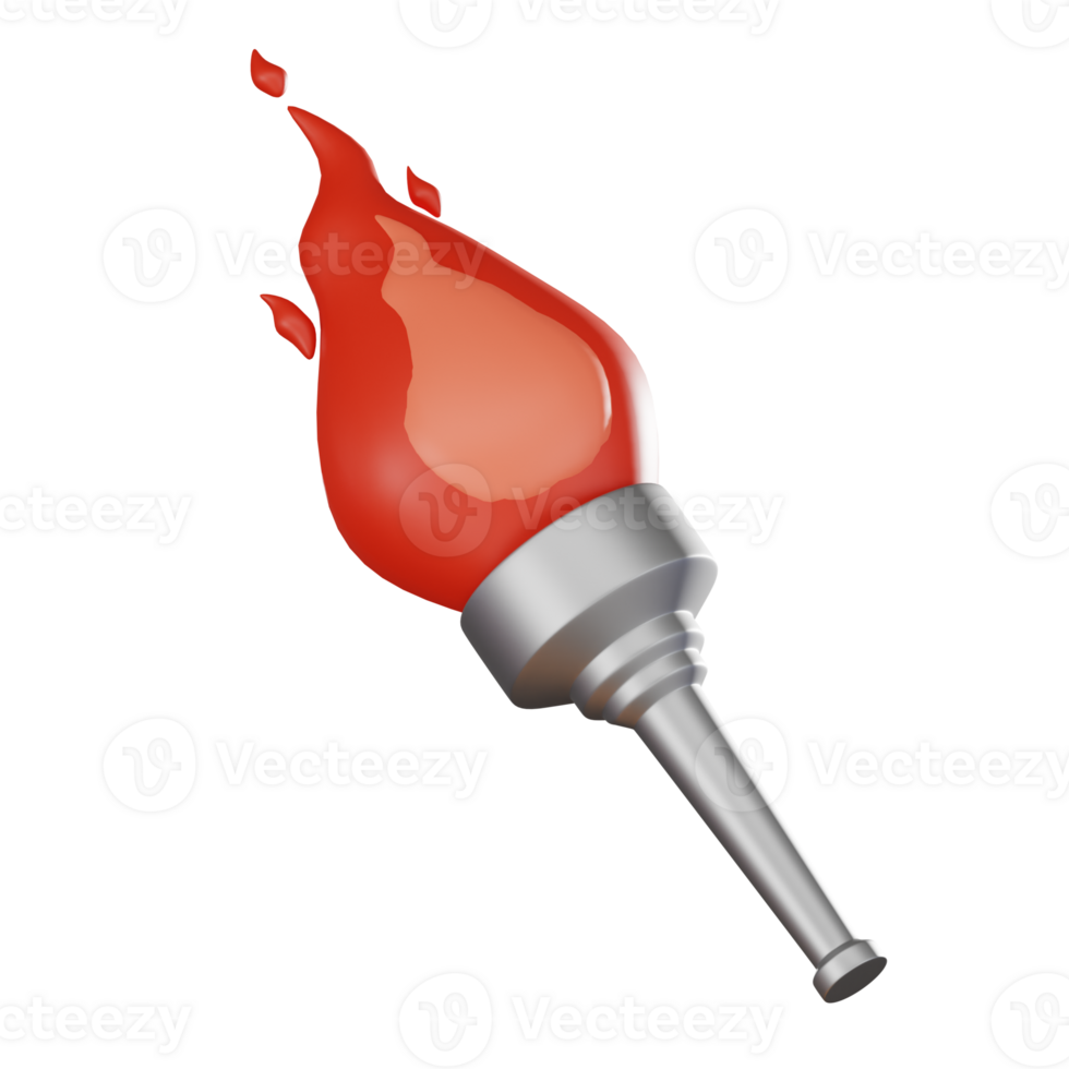 Flames of Victory Torch with Burning Fire for Sporting Events. 3D Render png