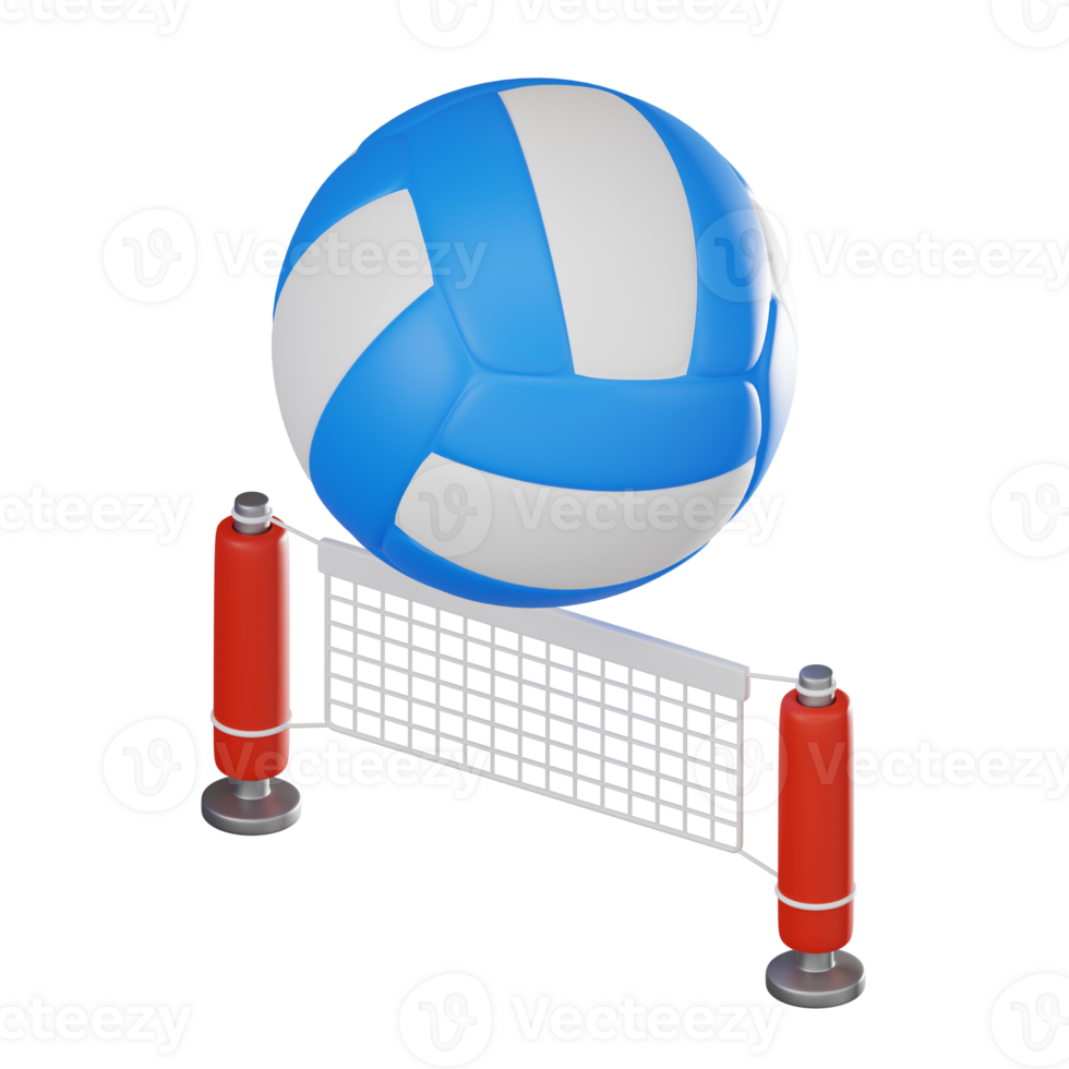Vibrant Volleyball for Athletic and Recreational Designs. 3D Render png