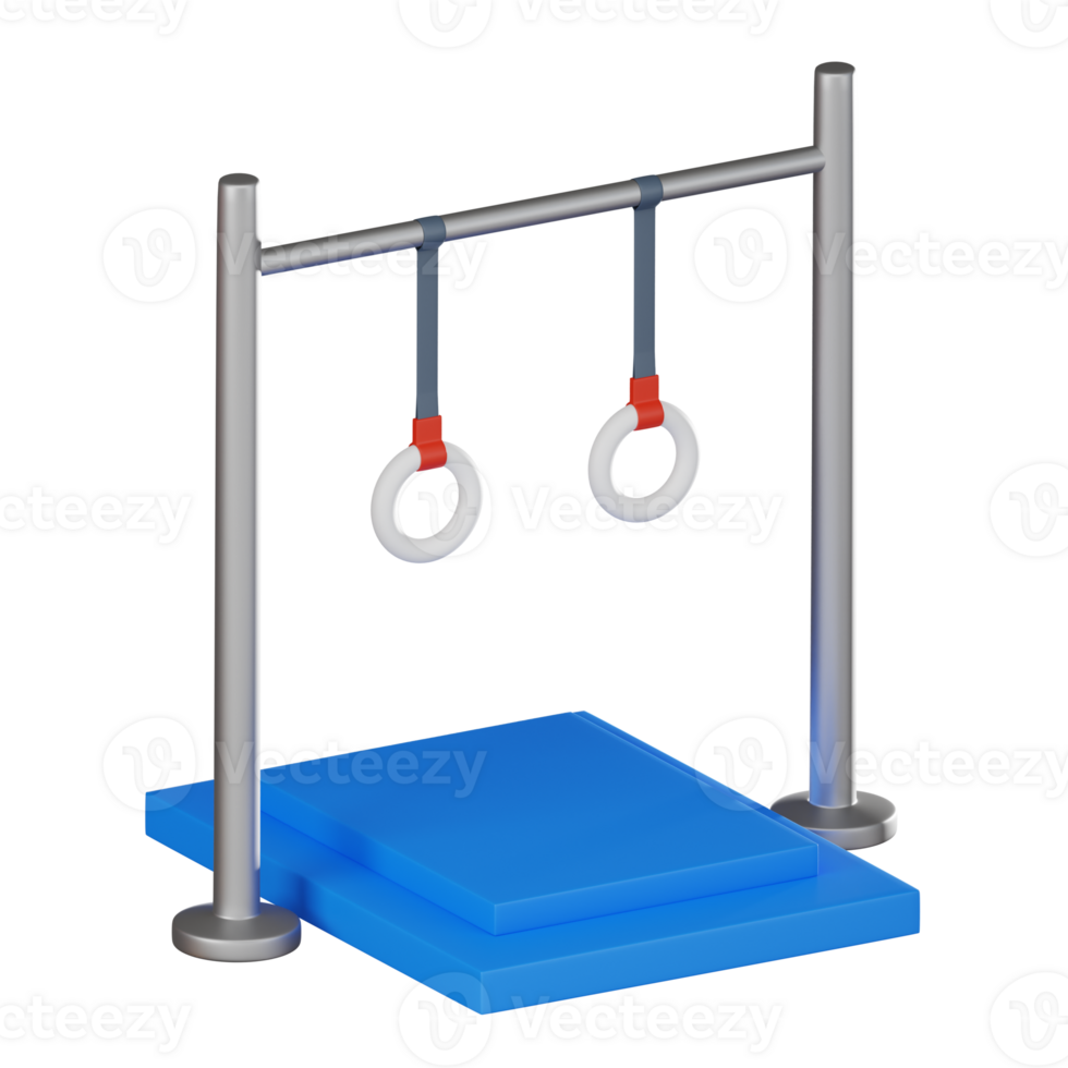 Gymnastic Rings for Sport and Exercise. 3D Render png