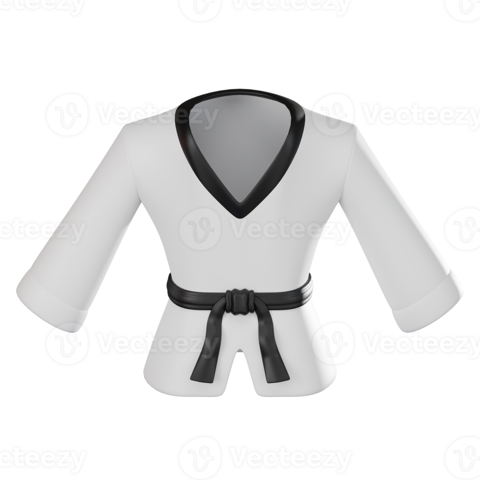 Martial Arts Mastery of Taekwondo Uniform and Athlete. 3D Render png