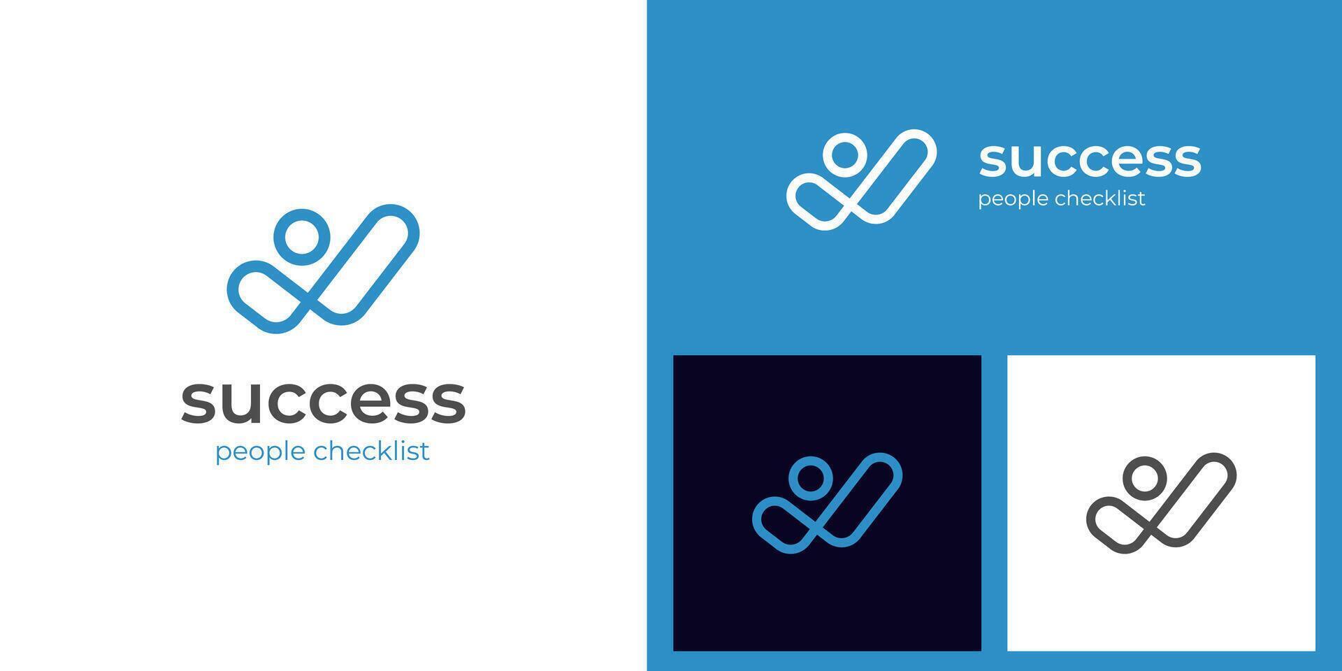 business success People Check Logo design, human good service icon symbol, analysis health check logo element vector