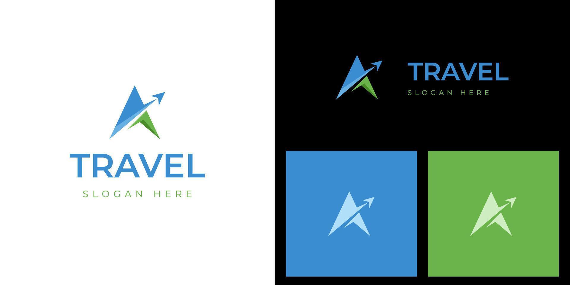 Letter A Air Travel Logo icon Design with plane graphic element, symbol, sign for travel agency logo design vector