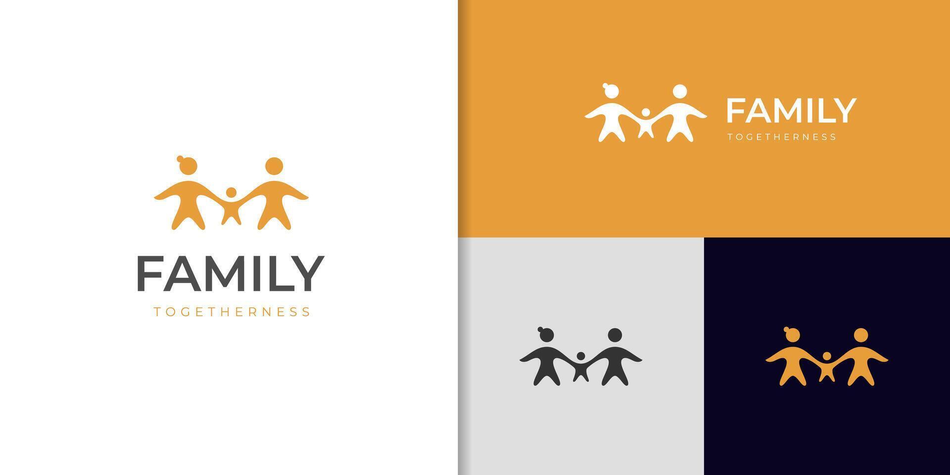 family together parent and children logo icon design illustration symbol vector