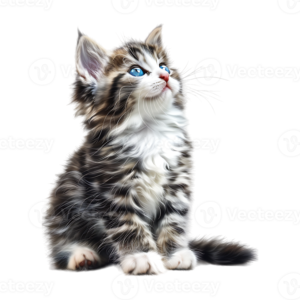 Cute Kitten Cat on Transparent Background png