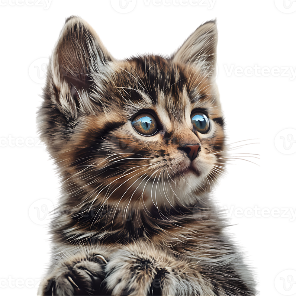 Cute Kitten Cat on Transparent Background png