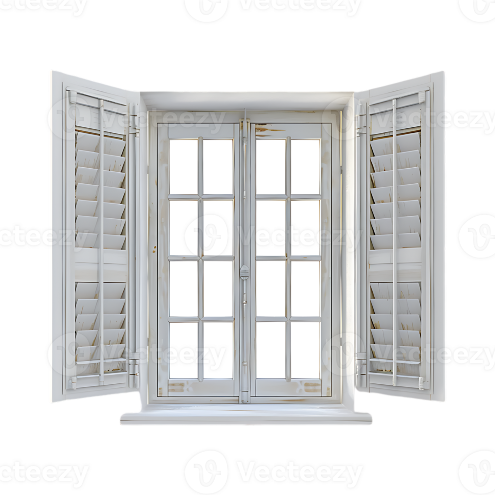 hölzern Jahrgang Fenster auf transparent Hintergrund png