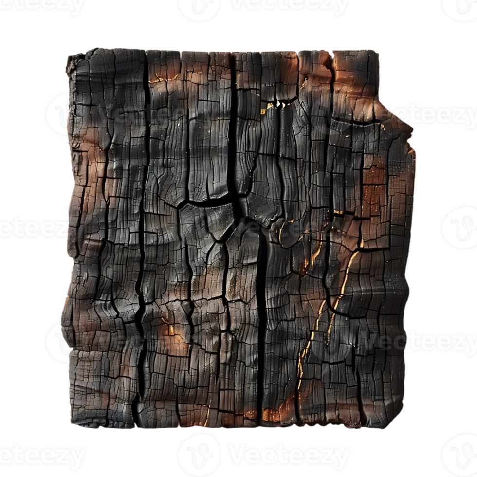 Black Wood Piece of Stump on Transparent Background png