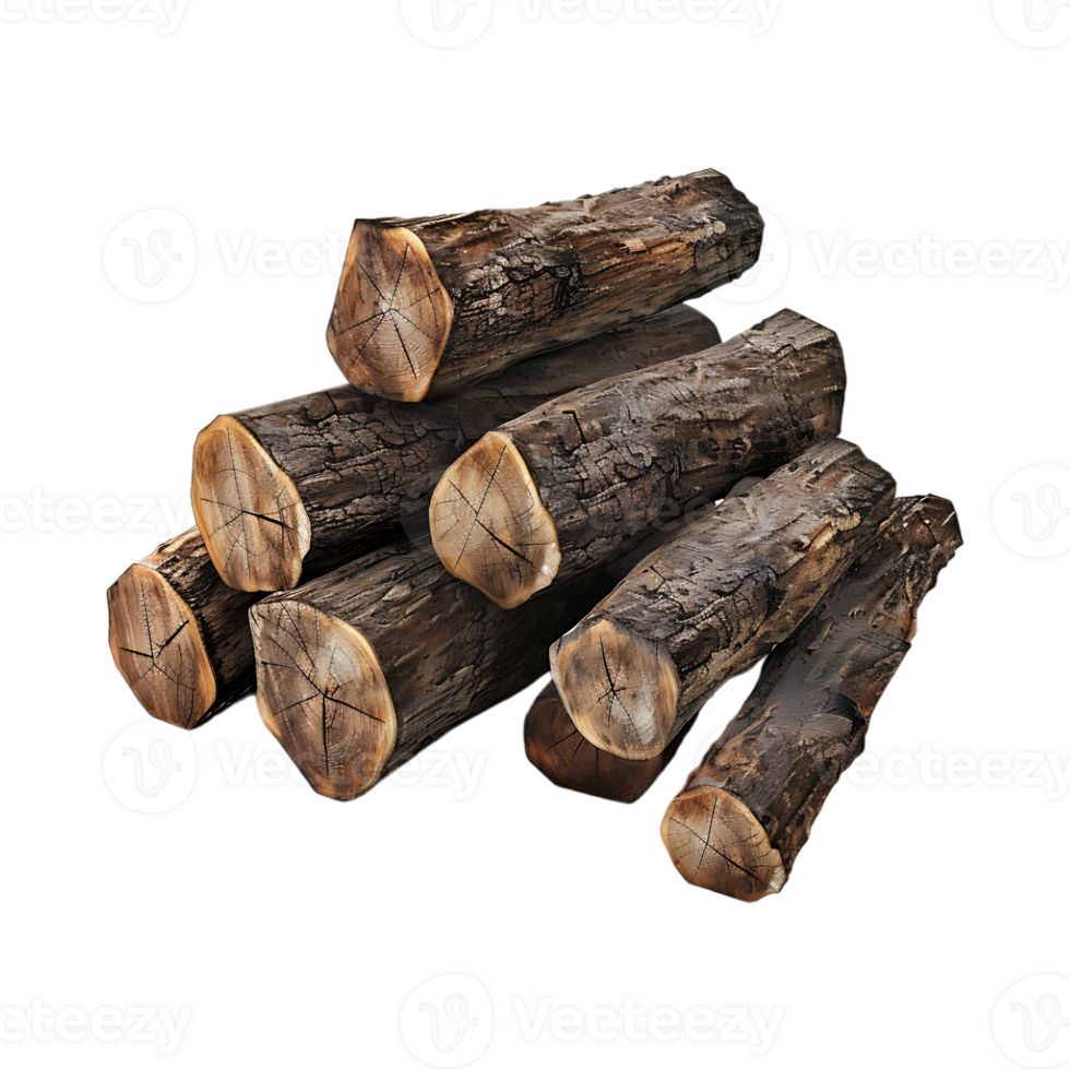 Stack of Wooden Stumps on Transparent Background png